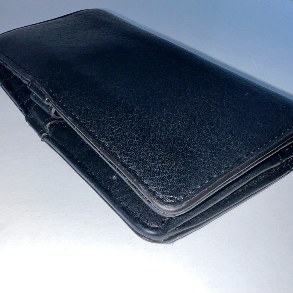 Vtg Fossil Wallet Black Soft Pebble Leather - Picture 4 of 12